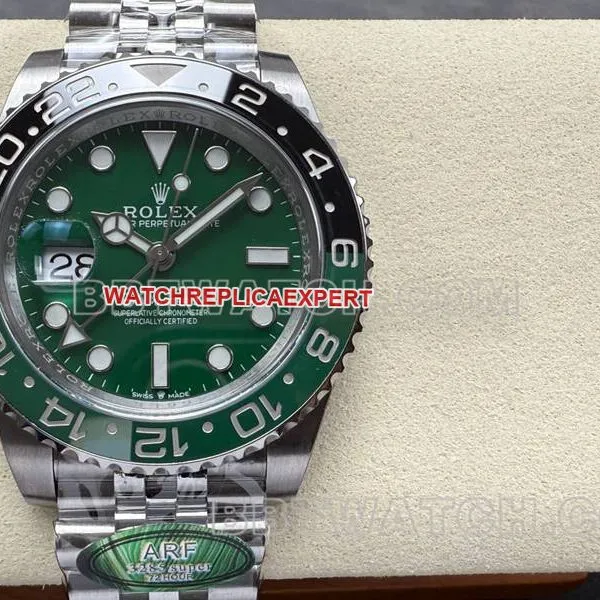 Rolextop-tier watch ARF FactoryGMT-MasterGMTgreen dial3285movementfront live photo