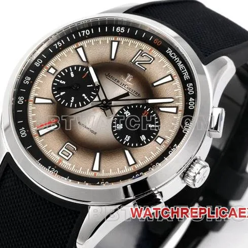 collectible watch Beichen Jaeger-LeCoultre gray dial mechanical black rubber model front live photo