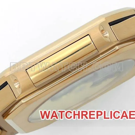 Patek Philippetop-tier watch PPF Factory45MM brown plate mechanical rose goldsteel bracelet model 5821front live photo