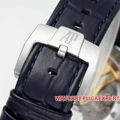 APSAudemars PiguetCODEtop-tier replicablue dialleather strap model 15210front live photo