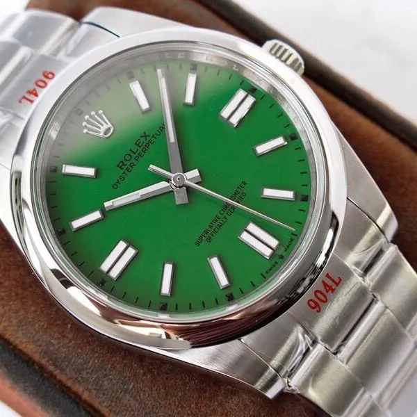 GS factory Rolextop-tier watch Oyster Perpetual Pokémon 41mm green dialdetail shots