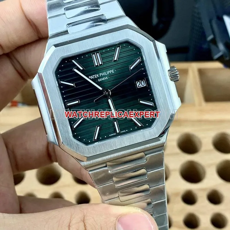 Patek Philippe1:1replica watch PPF FactoryCubitusgreen dial45MMsteel bracelet model 5821front live photo