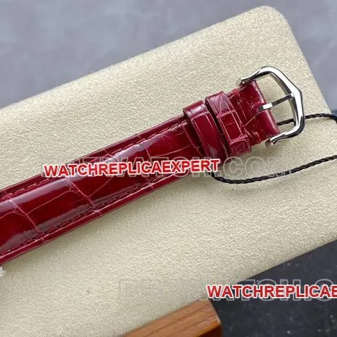 collectible watch DR factory Cartier tank red dial quartz red braceletfront live photo