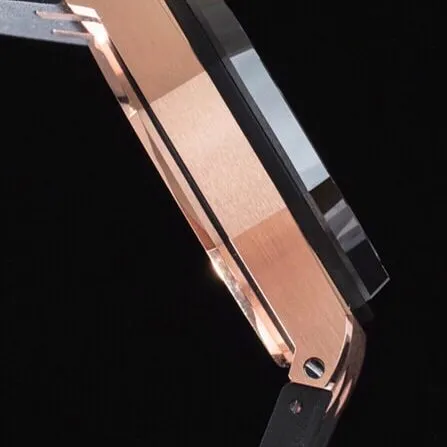 top-tier replicaAPFAudemars PiguetRoyal Oak offshore rose goldblack dial26400 watch front view