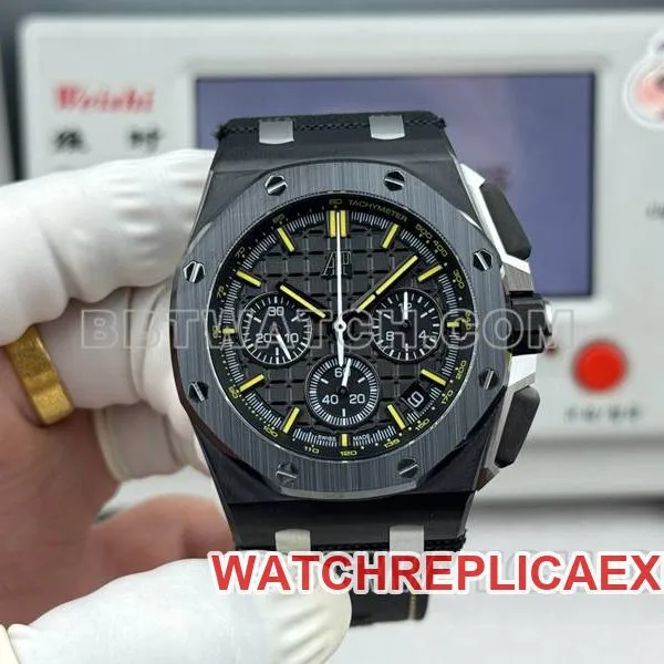 Audemars Piguet collectible watch LS factory Royal Oak offshore type 43MM black dialchronograph mechanical rubber model 26420front live photo