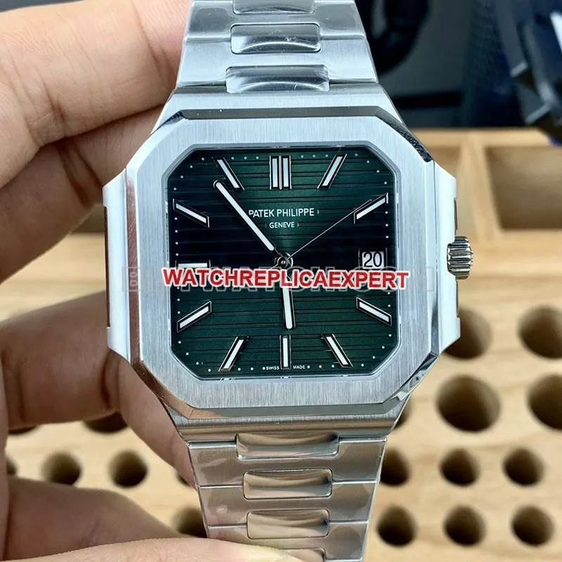 Patek Philippe1:1replica watch PPF FactoryCubitusgreen dial45MMsteel bracelet model 5821braceletlive photos