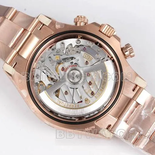 1:1replica watch RolexJF factory Daytonarose gold disc rose gold case 4131 mechanical steel braceletfront live photo