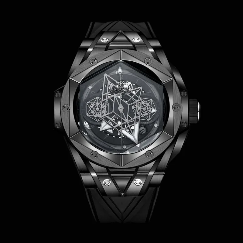 HublotHublotreplica watch new BigBangSangBleuII tattoo men's mechanical watch front view