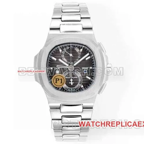 Sporty and elegant top-tier watch P1 factory Patek Philippeblue dial mechanical steel bracelet model 5990front live photo