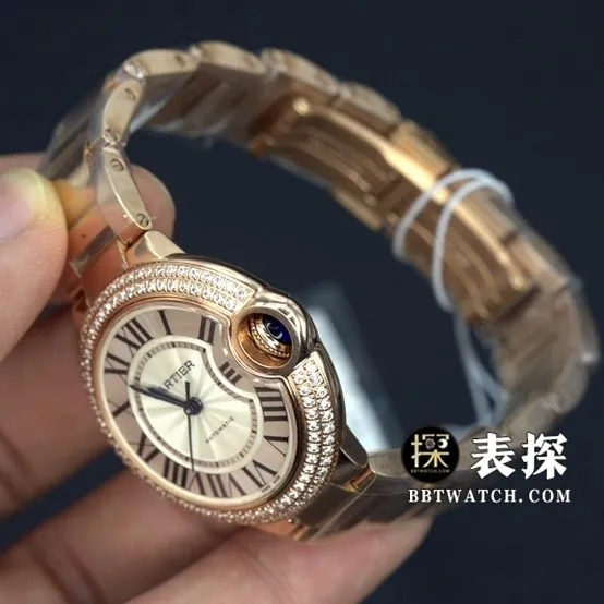 V6 factory Cartier blue balloon top-tier high-quality watch ladies white dial blue needle steel bracelet model pictures and prices front live photo