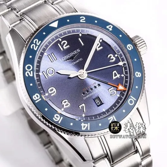 Forerunner Longines1:1replica watch blue dialsteel bracelet model L3.812.4.93.6front live photo