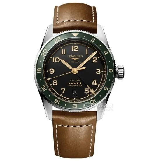 Sports Longines1:1replica watch men's carbon black leather strap model L3.812.4.63.2