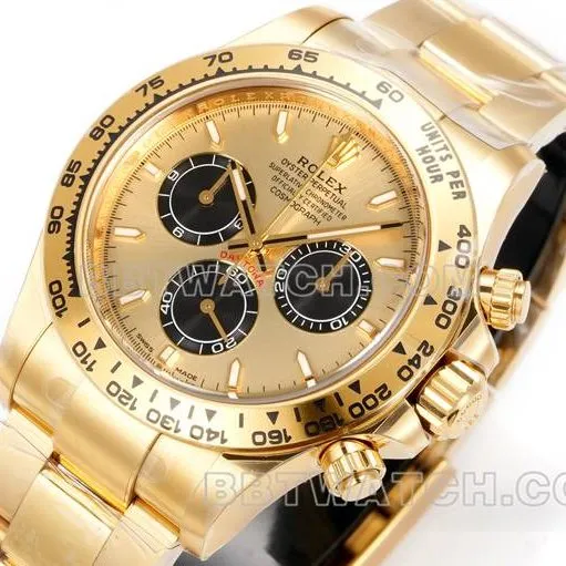 top-tier watch RolexJF factory Daytona gold plate yellow gold case 4131 mechanical steel bracelet front live photo