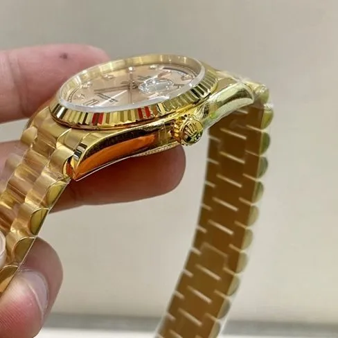 Top-tier watch Rolex men's gold plate gold steel braceletDatejust 36mm South African real diamond watch front view