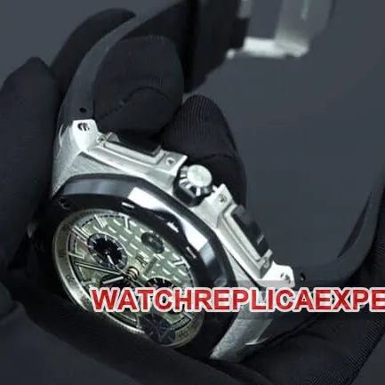 JF factory Audemars Piguettop-tier watch Royal Oak offshore series automatic movement men's white dialrubber strap front view