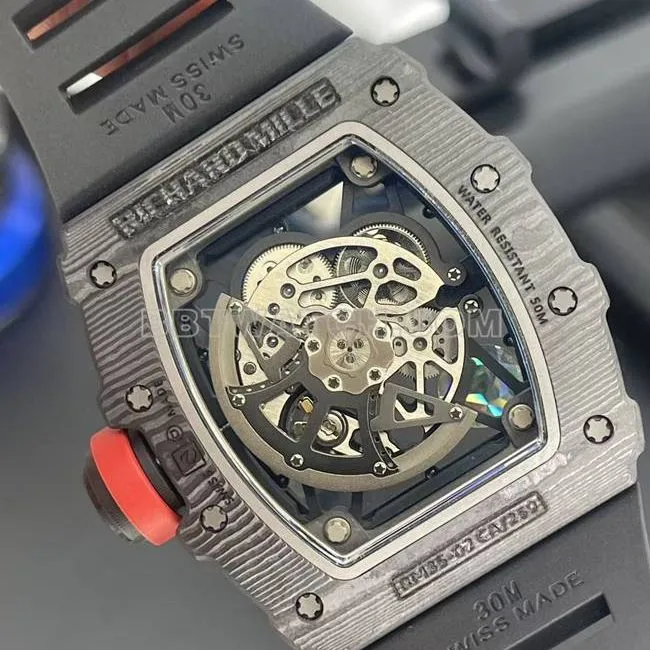 top-tier watch APS factory Richard Mille carbon fiber mechanical watch RM35-02side live photo