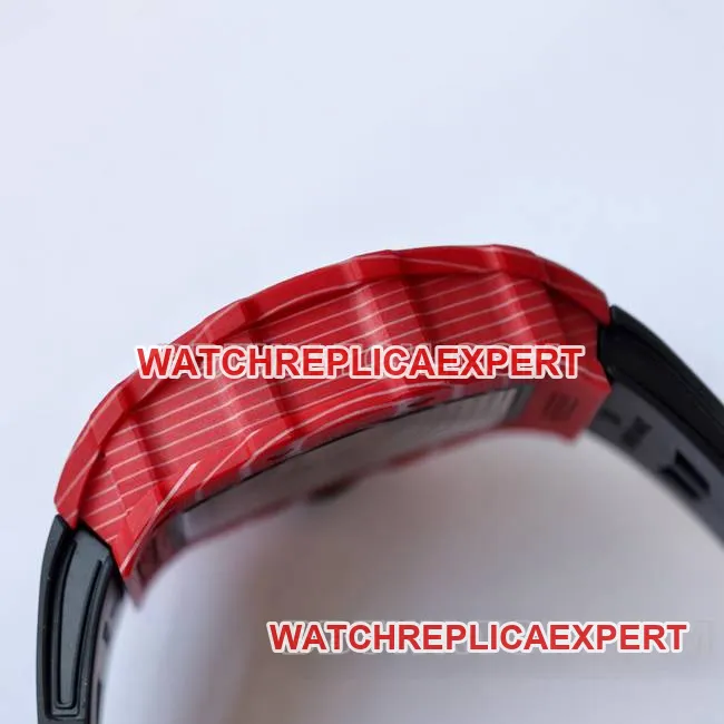 1:1replica watch RM35-02 UMI factory Richard Mille red shell black belt front live photo