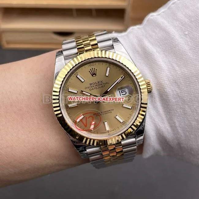 top-tier watch log VS FactoryRolex champagne tray 3235 mechanical 41mmside live photo