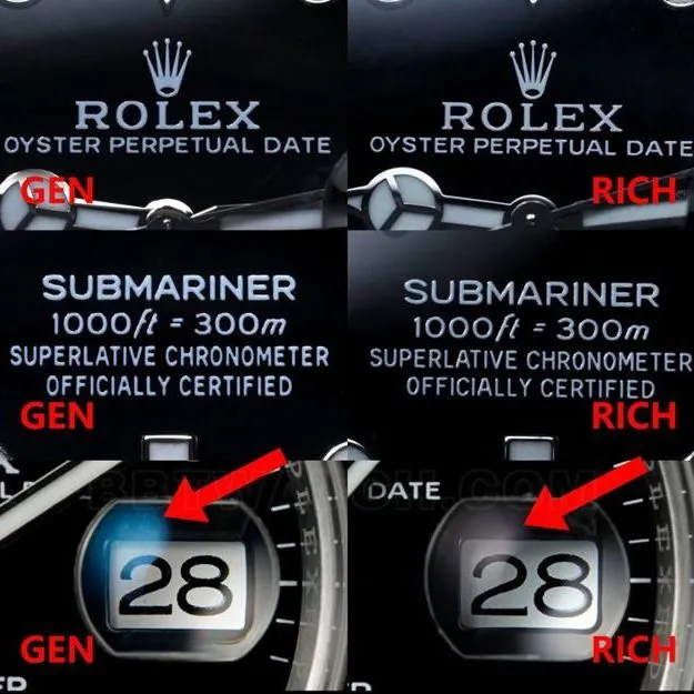 RICH factory RolexBlack Submarinertop-tier comparison contrast genuine difference appearance live photos