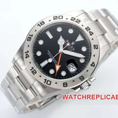 Clean Rolex Explorer super A black plate steel strap models 226570 front real picture
