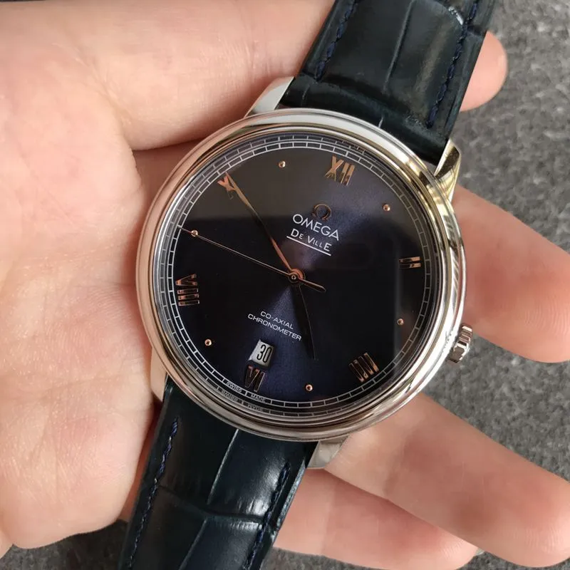 Omegatop-tier watch Diefei series black face men's mechanical watch front view