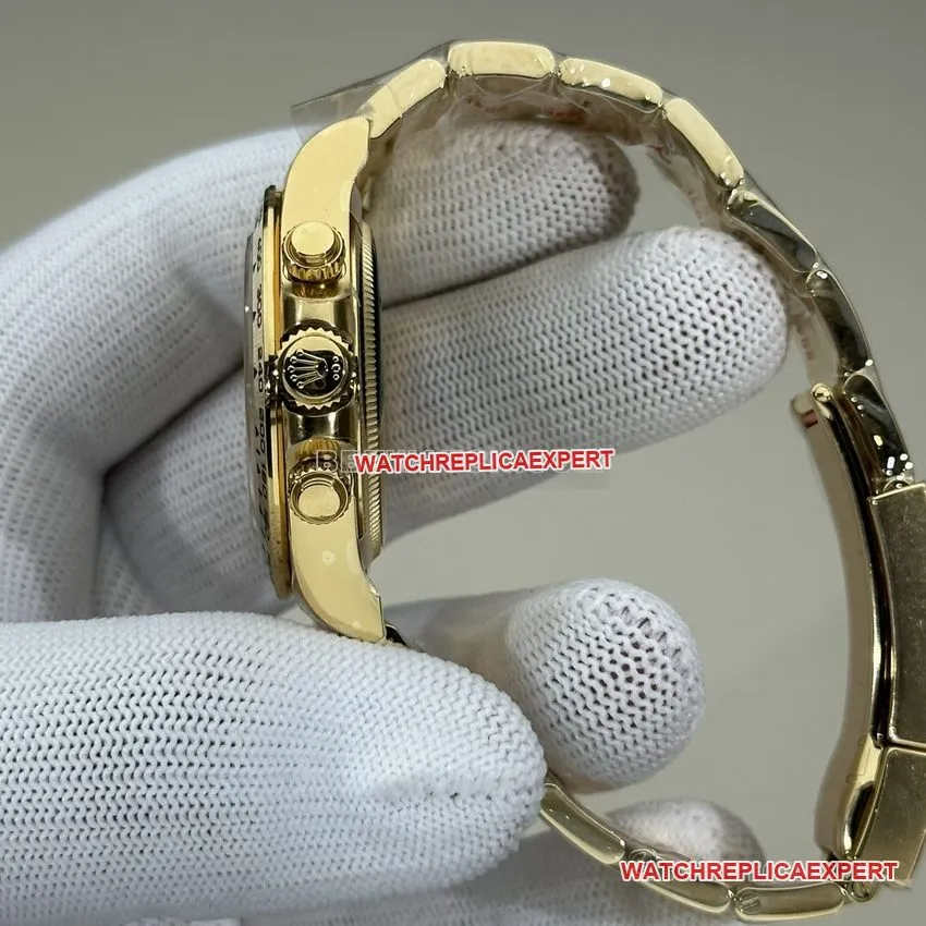 Clean FactoryRolexDaytonatop-tier 1:1super cloneblack dial all gold steel bracelet model 126508side live photo