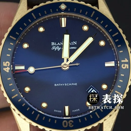 Blancpain Fifty Fathoms top-tier watch men's blue dial gold needle leather strap model pictures and prices overall live photos