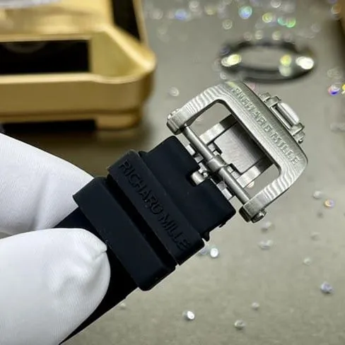 Richard Milletop-tier watch South Africa real diamond ladies black dial black belt automatic movement watch side view