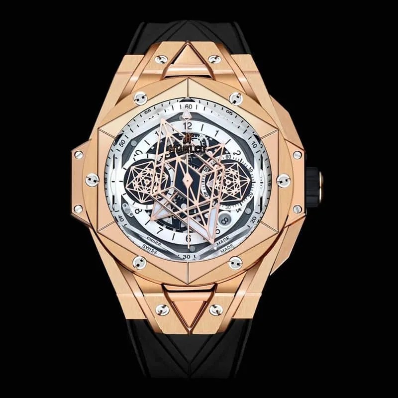 HublotHublothigh-quality watch new BigBangSangBleuII tattoo men's mechanical watch front view