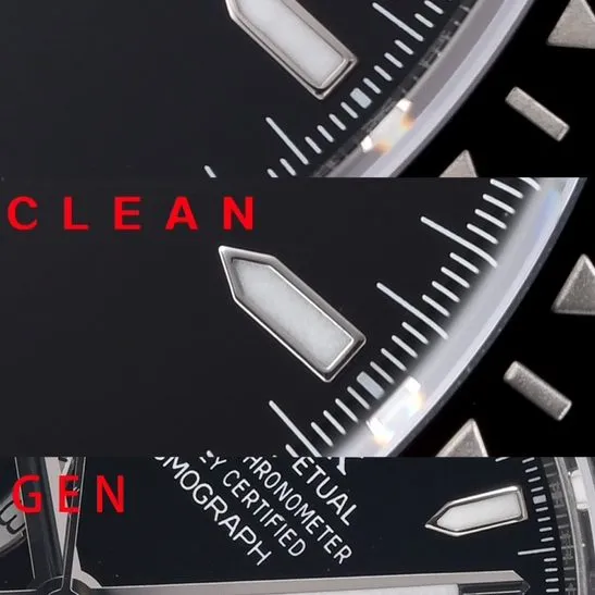Factory C black Daytona genuine and fake comparison evaluation Rolextop-tier watch 126500dial comparison chart