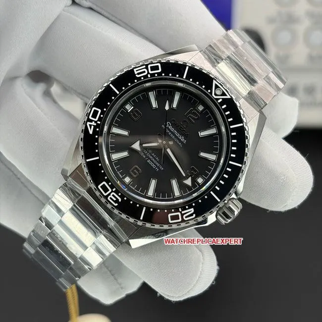 Top watch VS factory Omega Seamaster Black dial 600m steel strap front actual photo