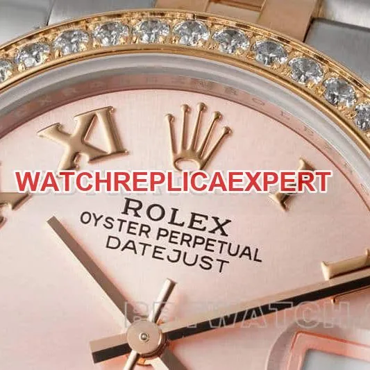 ARF FactoryRolex log top-tier replicarose gold disc diamond bezel31mm intergold five-lattice chain link 278381front live photo