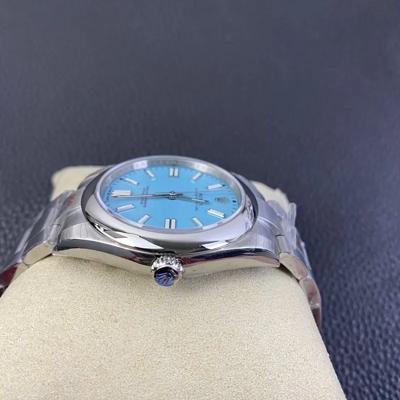 Rolex2020 new watch Oyster Perpetual Tiffany blue dial3230movement front view