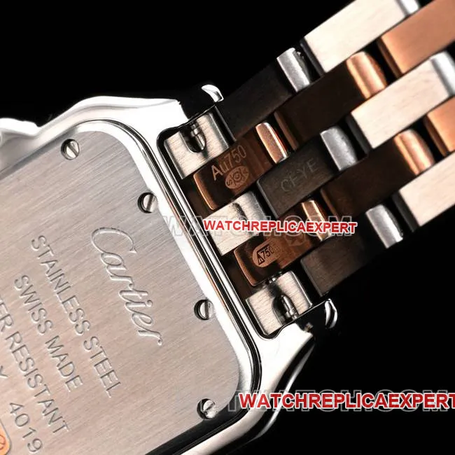 collectible watch cheetah BBa factory Cartierwhite dial rose goldsteel braceletquartzfront live photo