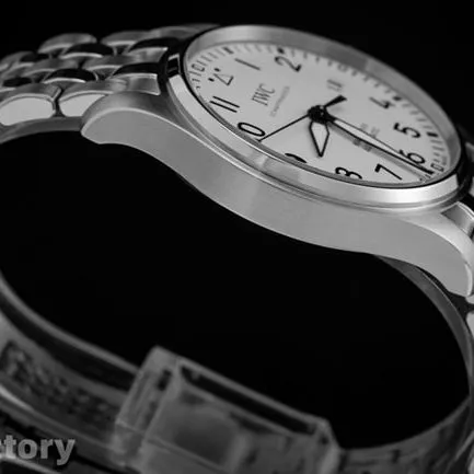 V7 Factory Top IWC Watch Men's White Dial Steel Band Pilot's XVIII Series Round Dial Mechanical Watch Side View