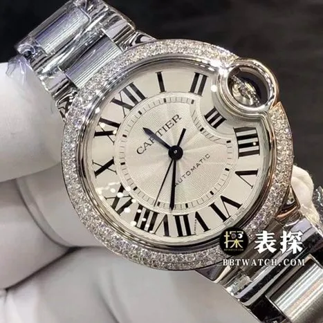 Cartier blue balloon top-tier watch women's white dial diamond steel bracelet model pictures and prices front live photo