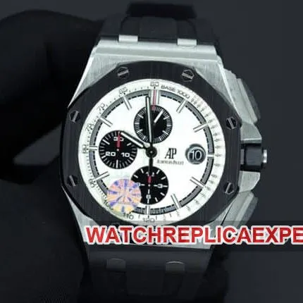 JF factory Audemars Piguettop-tier watch Royal Oak offshore series automatic movement men's white dialrubber strap front view