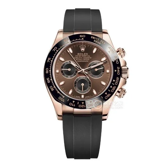 Factory C Rolex Daytona1:1super brown plate rose rubber model M116515LN-0041front live photo