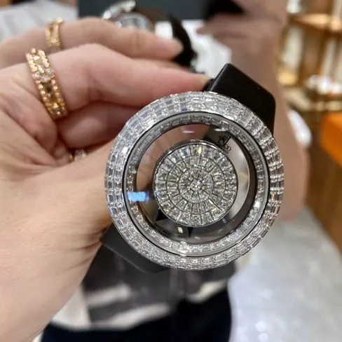 top-tier Jack Bao watch women's black dial black belt quartz front view