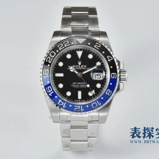 C factory Rolex men's GMT-Mastertop-tier 1:1super watch black dial Inter Milan steel bracelet model m126710blnr-0003detail shots