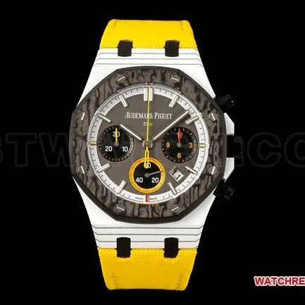 collectible watch Diw factory Royal OakAudemars Piguet brown dial chronograph mechanical front live photo