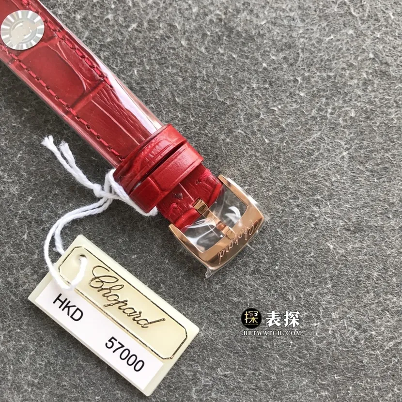 TWF factory Chopard women's five-bead happy diamond watch women's white dialleather strap model pictures and prices front live photo
