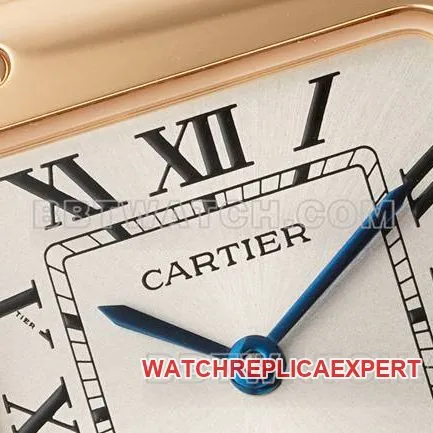 collectible watch Cartiersilver dial Santos quartz movementrose goldbraceletfront live photo