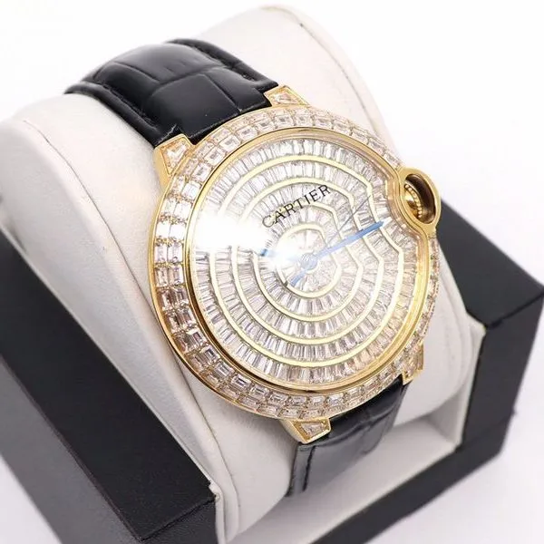 Cartier Blue Balloon Square Diamond Full Star Watch Front View
