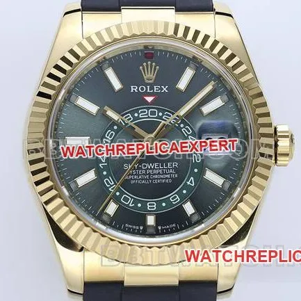 collectible watch ZF Factory Navigator Rolexblack dial9002 mechanical rubber braceletfront live photo