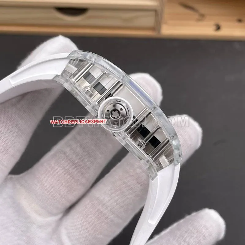 Richard Mille watch RM factory transparent crystal case tourbillon mechanical RM38-02side live photo