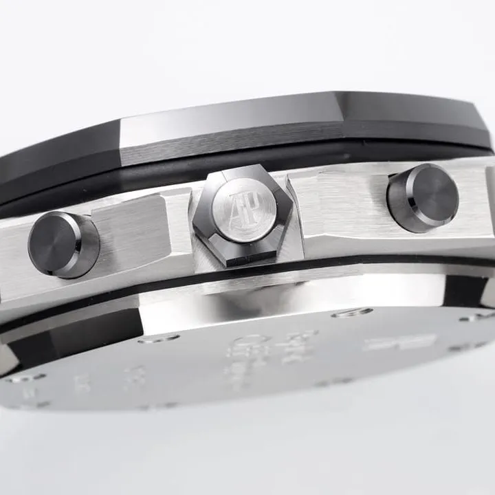 APF factory Audemars Piguet men's Royal Oak offshore top-tier 1:1super watch silver white dial rubber model 25940SK.OO.D002CA.02front live photo