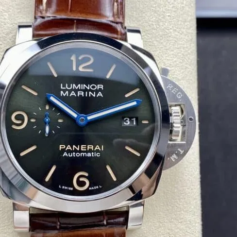 Dachang high-quality Panerai white steel green dialPAM1116 watch front view