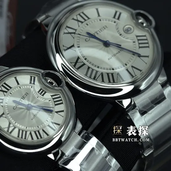 K3 factory Cartier blue balloon top-tier watch ladies silver white dialsteel bracelet model pictures and prices caseback live photo