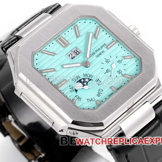 3K FactoryPatek PhilippeCUBITUStop-tier 1:1high-quality Tiffany blue dial5822front live photo